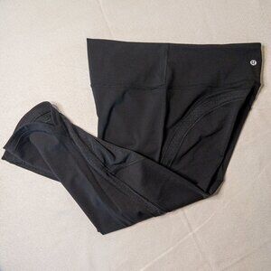 LuluLemon Cropped Mesh Detail Tights Leggings in Black Size 12